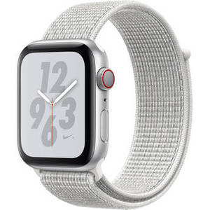 Watch Nike+ Series 4 (GPS + Cellular, 44mm, Silver Aluminum, Summit White Nike Sport Loop) Product Image