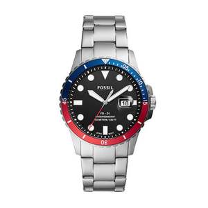 Mens FB-01 Silver-Tone Stainless Steel Watch Black Dial Product Image