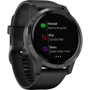 vivoactive 4 Smartwatch (45mm, Silver Stainless Steel Bezel/Shadow Gray Case, Silicone Band) Product Image