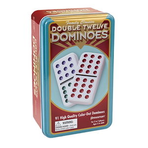 Double 12 Color Dot Dominoes In Tin Product Image