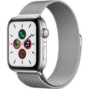 Watch Series 5 (GPS + Cell, 44mm, Stainless Steel, Stainless Steel Milanese Loop) Product Image