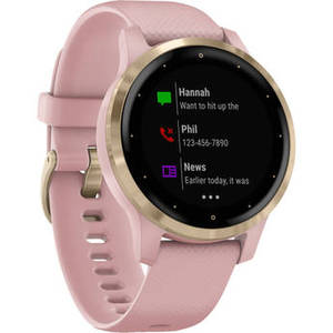 vivoactive 4S Smartwatch (40mm, Light Gold Stainless Steel Bezel/Dust Rose Case, Silicone Band) Product Image