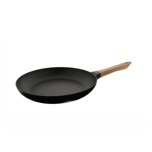 Cast Iron 11" Fry Pan w/ Beechwood Handle Matte Black Product Image