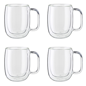Sorrento 4pc Double Wall Glass Coffee Mug Set Product Image
