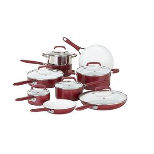 WearEver Pure Living Ceramic 15-Piece Cookware Set - Red Product Image