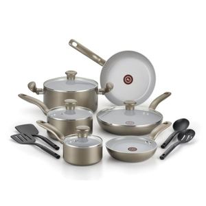 Initiatives Ceramic 14-Piece Cookware Set - Champagne Product Image