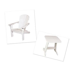Harbor View Adirondack Chair plus Harbor View Side Table - White Product Image