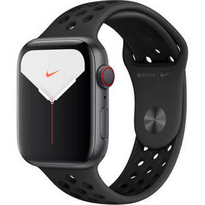 Watch Series 5 (Nike+/GPS + Cell, 44mm, Space Gray Aluminum, Anthracite/Black Nike Sport Band) Product Image