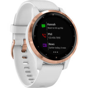 vivoactive 4S Smartwatch (40mm, Rose Gold Stainless Steel Bezel/White Case, Silicone Band) Product Image