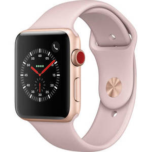 Watch Series 3 42mm Smartwatch (GPS + Cellular, Gold Aluminum Case, Pink Sand Sport Band) Product Image